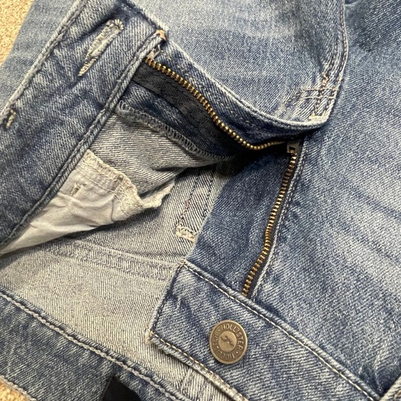 Hollister womens baggy loose fit Grunge sz 4L high waist blue jeans gorpcore - Picture 11 of 12